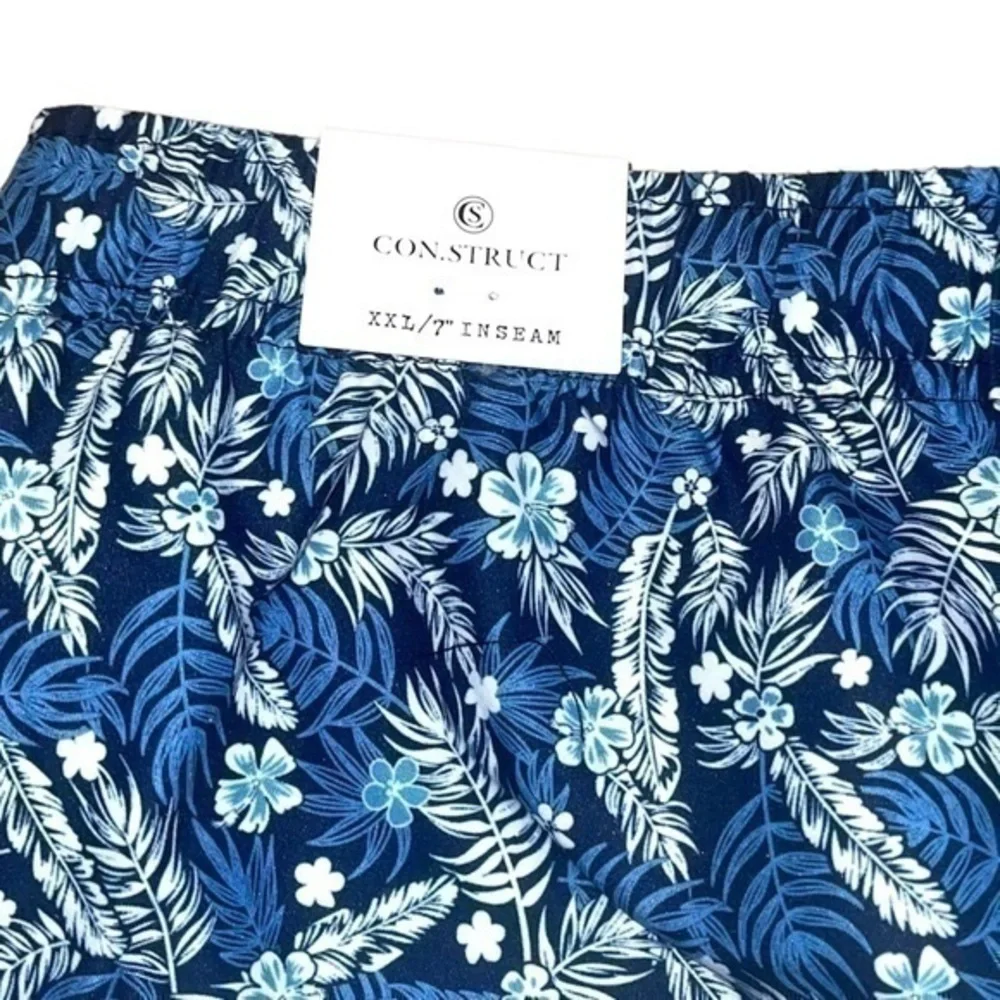 Construct Swim Trunks - Navy Palm Print - Size XXL
